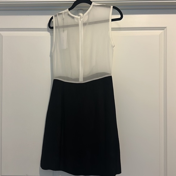 NWT Sandro Paris Cream Black Sleeveless Dress Size S - Picture 2 of 10
